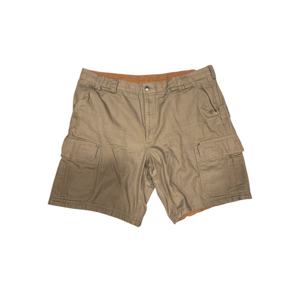 Duluth Trading men’s tan cargo shorts 100% cotton men’s size 46